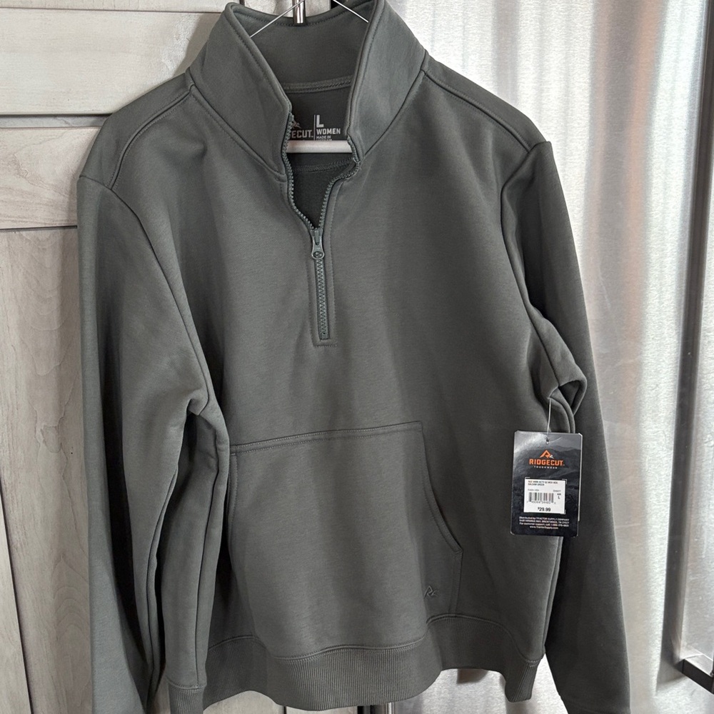 Ridgecut balsam green Quarter-Zip heavy Sweatshirt size large nwt